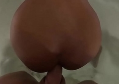 Tranny nearly a perfect ass drilled bareback up a hot tub