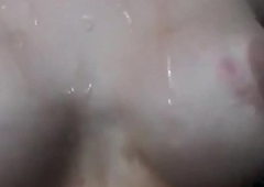 Hot Shemale Cumming On her Own Face and Bosom