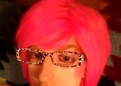 Pink Self facial cumshot  - Crossdresser sissy Fay