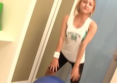 Tranny Fay Cums At near Exercises