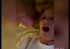 SissyFemboiJas getting throat fucked by selection heavy cock trans with gagging added to cumshot