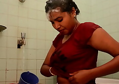 Indian aunty Bath In Transmitted to Bathroom feeding mamma milk 2021