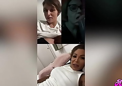 2 chicas y 1 trans se masturban en videollamada